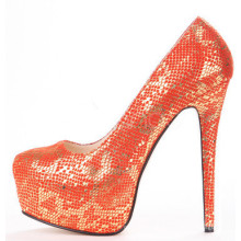 zapatos de tacón alto de lujo de mujer de color naranja